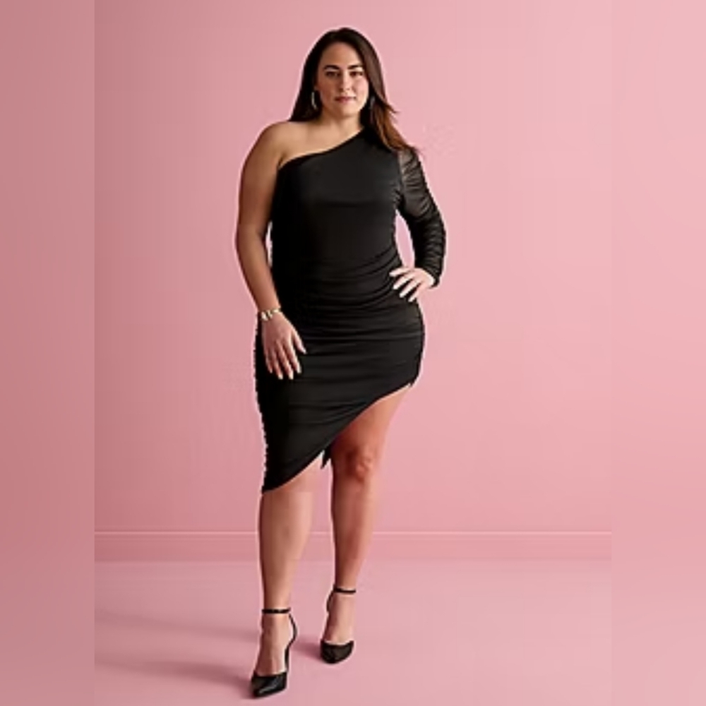 Bold Elements x Ally Brooke Womens Plus 3/4 Sleeve Midi Bodycon Dress Size 2X